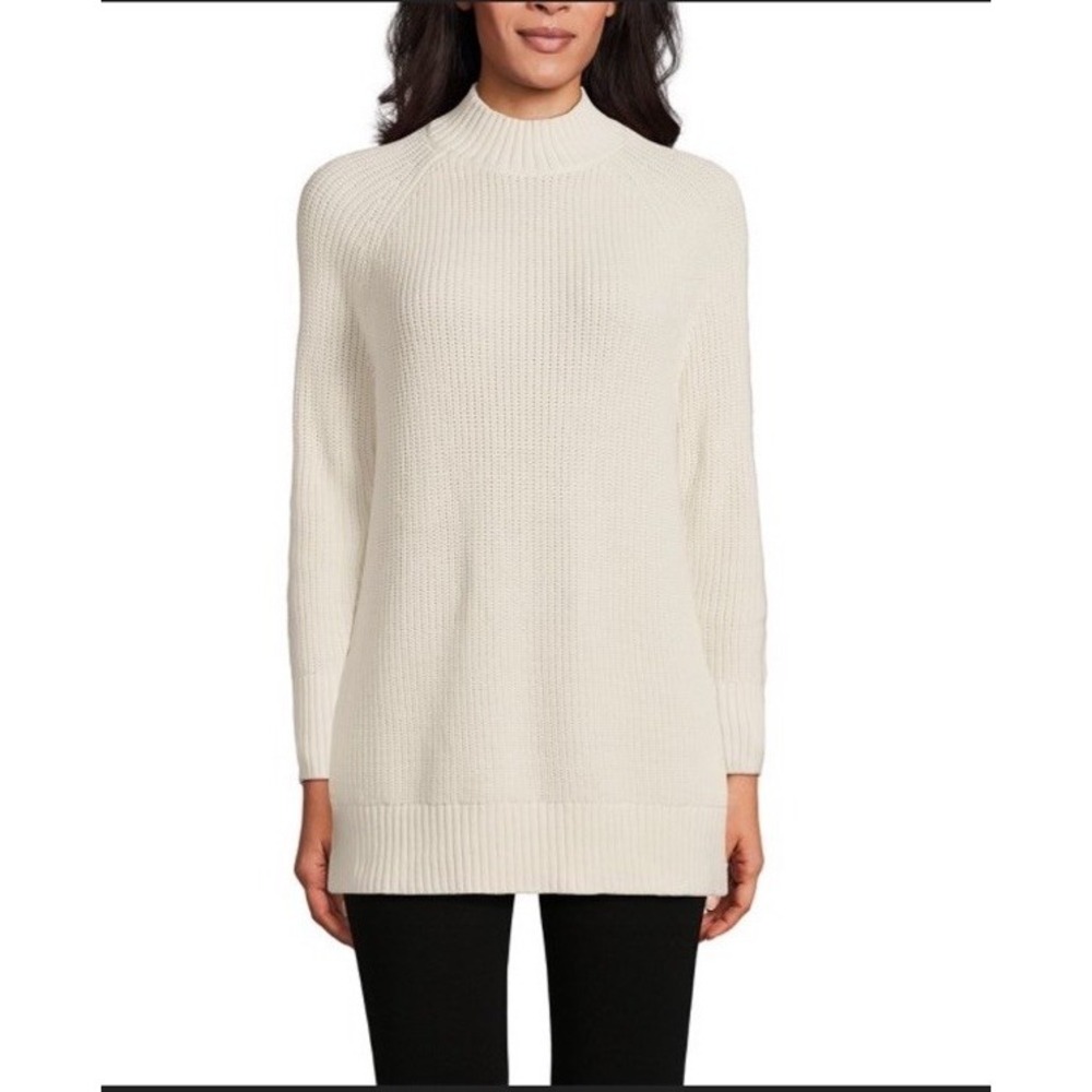 Lands End DRIFTER Shaker S Ivory Fisherman Sweater Rory Gilmore Alternative Y2K